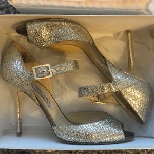 Jimmy Choo glitter fabric heels